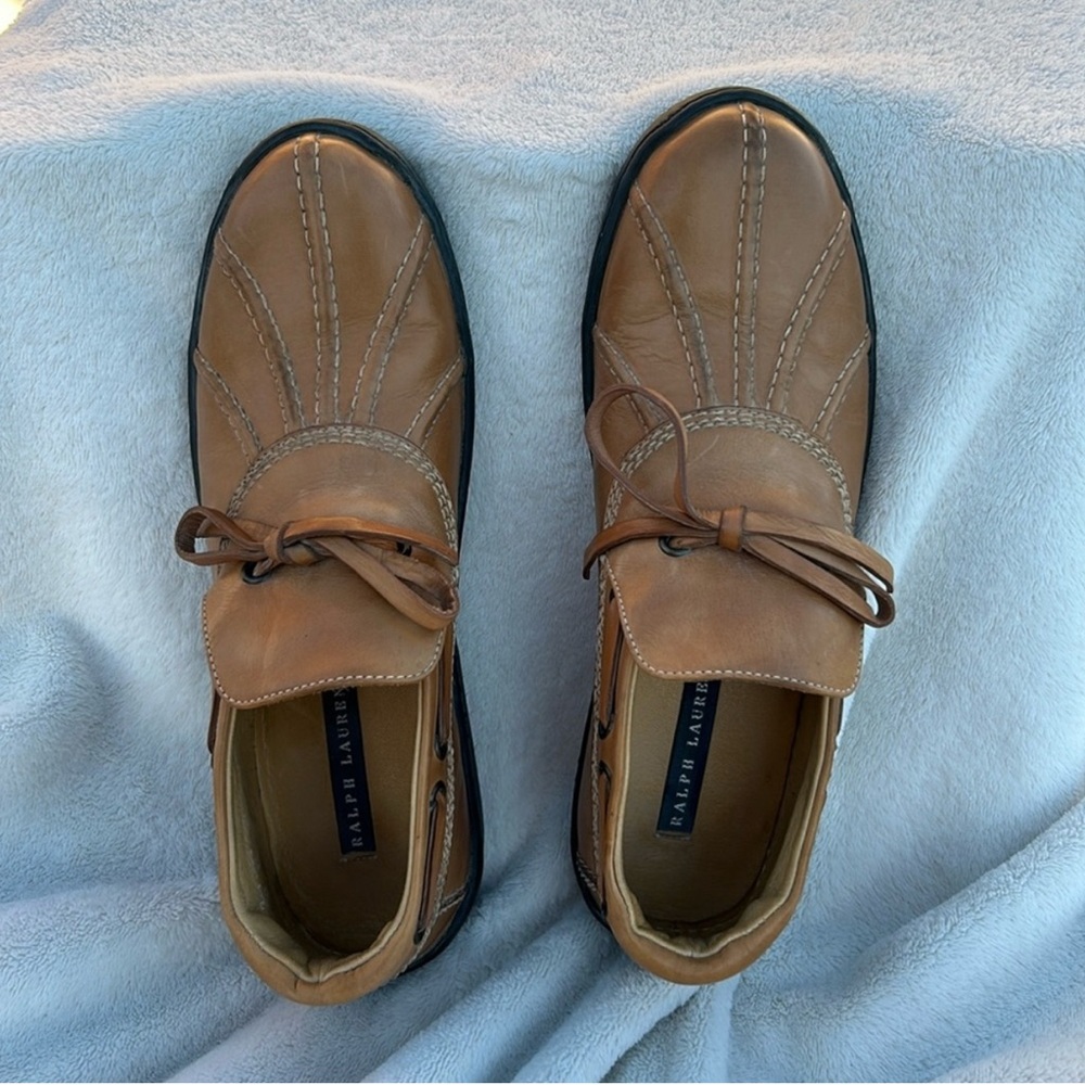 Vintage Ralph Lauren leather made in Italy boat shoe clog duck loafer driving 7